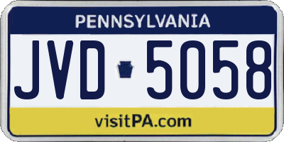 PA license plate JVD5058