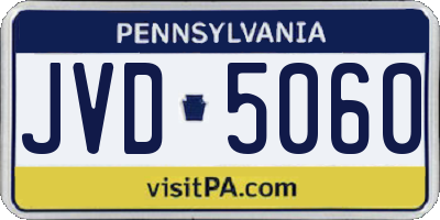 PA license plate JVD5060