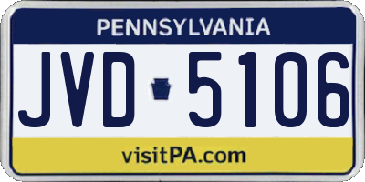 PA license plate JVD5106