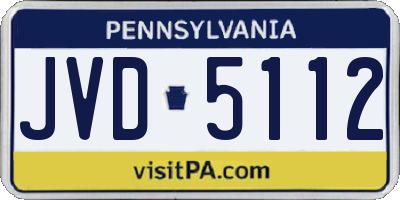 PA license plate JVD5112