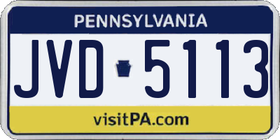 PA license plate JVD5113