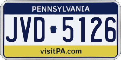 PA license plate JVD5126
