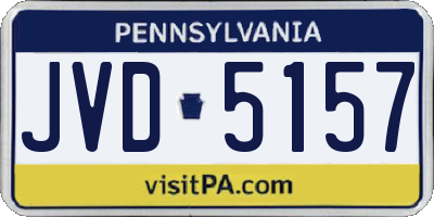 PA license plate JVD5157