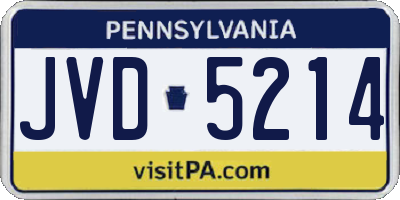 PA license plate JVD5214