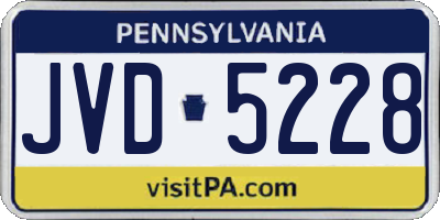 PA license plate JVD5228