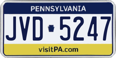 PA license plate JVD5247