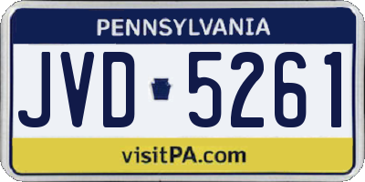 PA license plate JVD5261