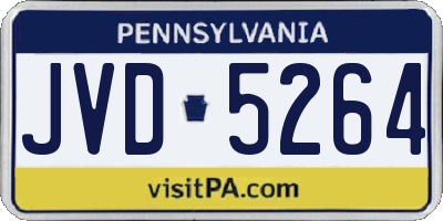 PA license plate JVD5264