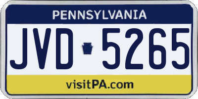 PA license plate JVD5265