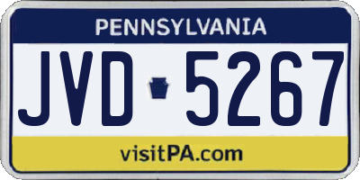 PA license plate JVD5267