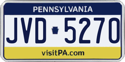 PA license plate JVD5270