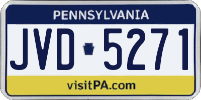 PA license plate JVD5271
