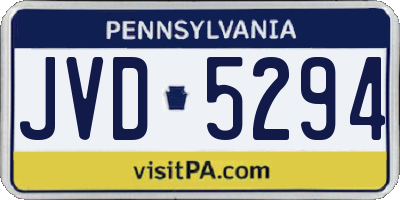 PA license plate JVD5294