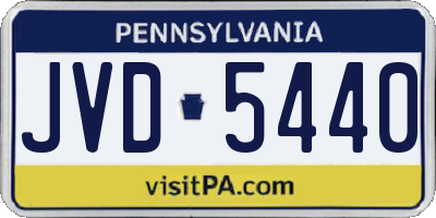 PA license plate JVD5440