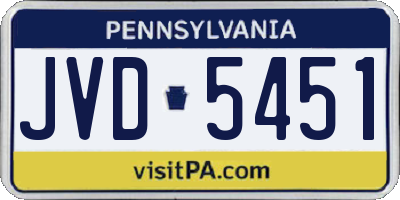 PA license plate JVD5451