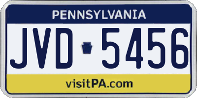 PA license plate JVD5456