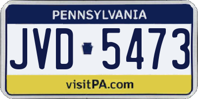 PA license plate JVD5473