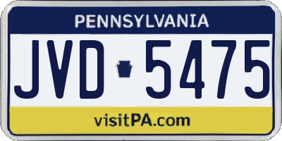 PA license plate JVD5475