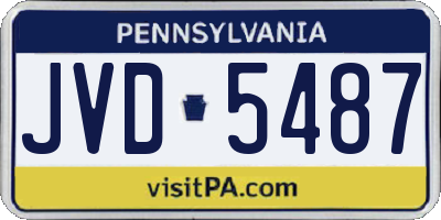 PA license plate JVD5487