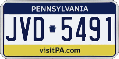 PA license plate JVD5491