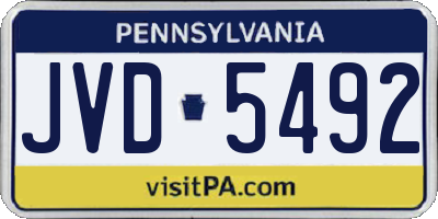PA license plate JVD5492