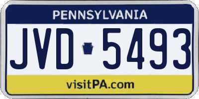 PA license plate JVD5493