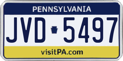 PA license plate JVD5497