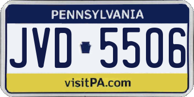 PA license plate JVD5506