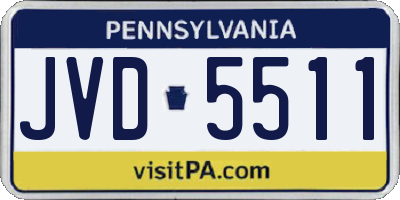 PA license plate JVD5511