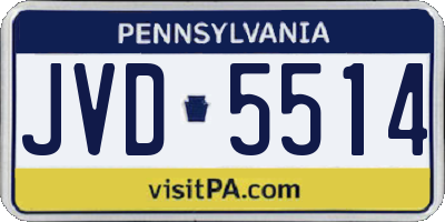PA license plate JVD5514