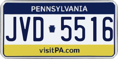 PA license plate JVD5516