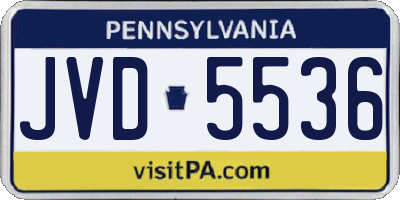 PA license plate JVD5536
