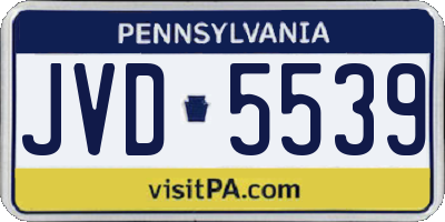PA license plate JVD5539