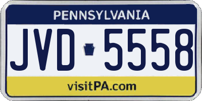 PA license plate JVD5558