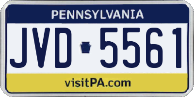 PA license plate JVD5561