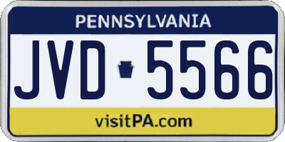 PA license plate JVD5566