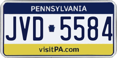 PA license plate JVD5584