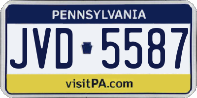 PA license plate JVD5587