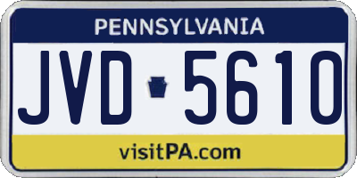 PA license plate JVD5610