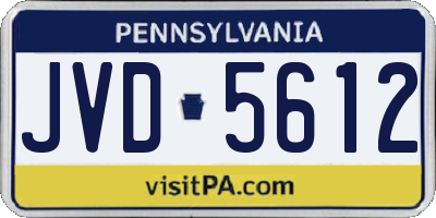 PA license plate JVD5612