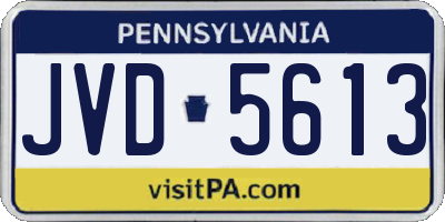PA license plate JVD5613