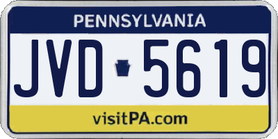 PA license plate JVD5619
