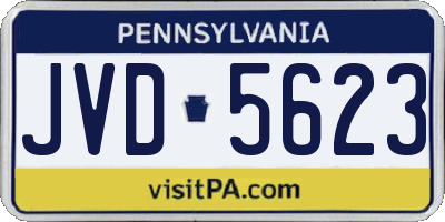 PA license plate JVD5623