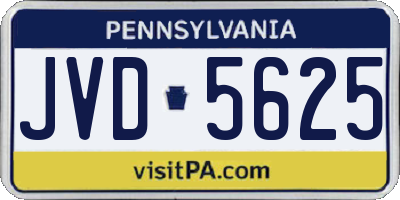 PA license plate JVD5625
