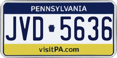 PA license plate JVD5636