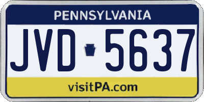 PA license plate JVD5637