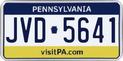 PA license plate JVD5641