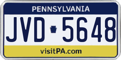 PA license plate JVD5648