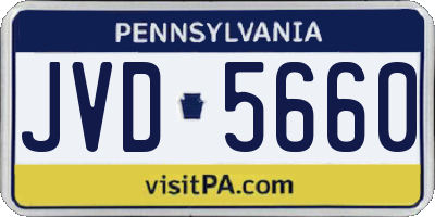PA license plate JVD5660