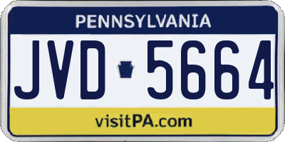 PA license plate JVD5664